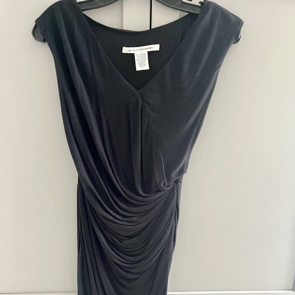 Diane von Furstenberg Black Drape Dress
